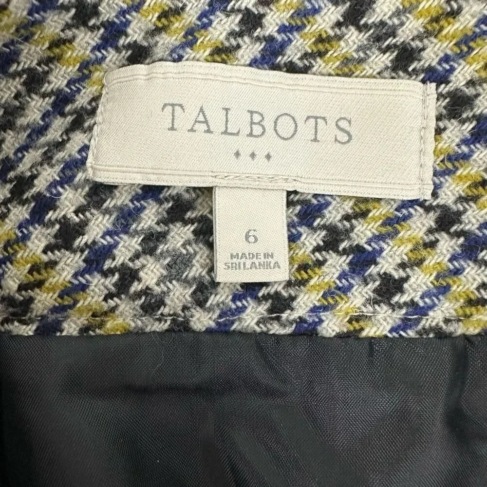 Talbots Women's size 6 Wool Blend Plaid Skirt Pockets